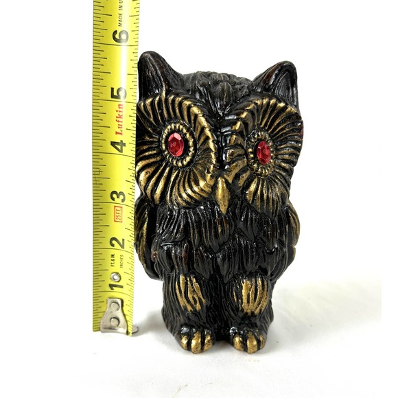 Vintage Chalkware Owl Bank Magical Moody Kitsch Woodland Animal Decor READY - Picture 8 of 10